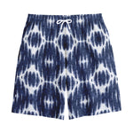 Blue Shibori Print Cotton Shorts