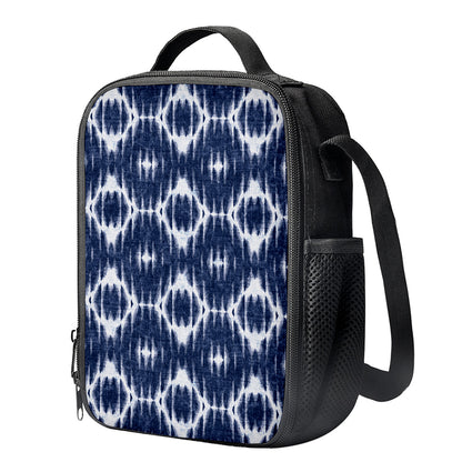 Blue Shibori Print Crossbody Lunch Bag