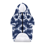Blue Shibori Print Dog Zip Up Hoodie