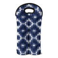 Blue Shibori Print Double Neoprene Wine Tote