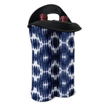 Blue Shibori Print Double Neoprene Wine Tote