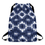 Blue Shibori Print Drawstring Backpack