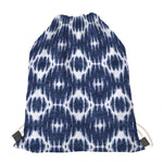Blue Shibori Print Drawstring Bag