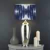 Blue Shibori Print Drum Lamp Shade