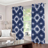 Blue Shibori Print Extra Wide Grommet Curtains