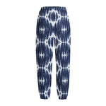 Blue Shibori Print Fleece Lined Knit Pants