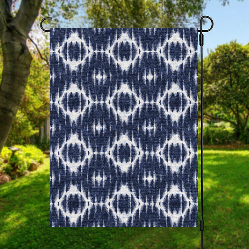 Blue Shibori Print Garden Flag