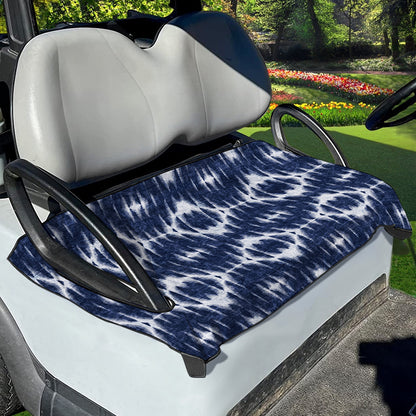 Blue Shibori Print Golf Cart Seat Cover