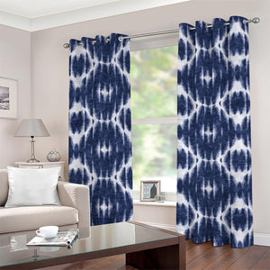 Blue Shibori Print Grommet Curtains