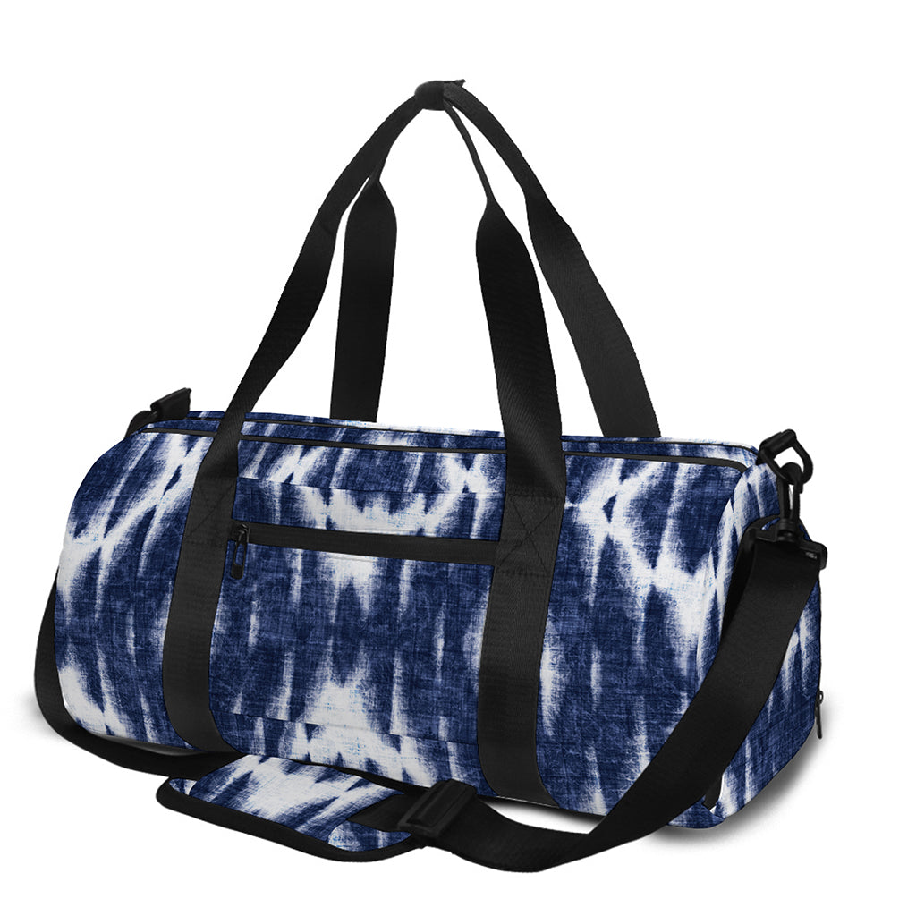 Blue Shibori Print Gym Bag