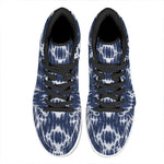 Blue Shibori Print High Top Leather Sneakers