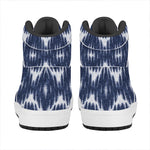 Blue Shibori Print High Top Leather Sneakers