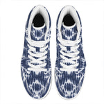 Blue Shibori Print High Top Leather Sneakers