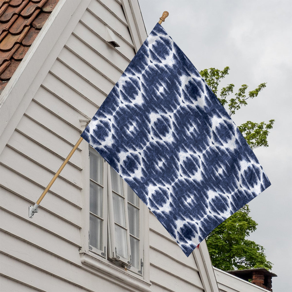 Blue Shibori Print House Flag