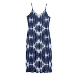 Blue Shibori Print Jersey Midi Cami Dress