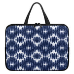 Blue Shibori Print Laptop Sleeve With Handle