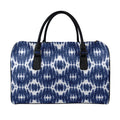 Blue Shibori Print Leather Duffel Bag