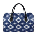 Blue Shibori Print Leather Duffle Bag