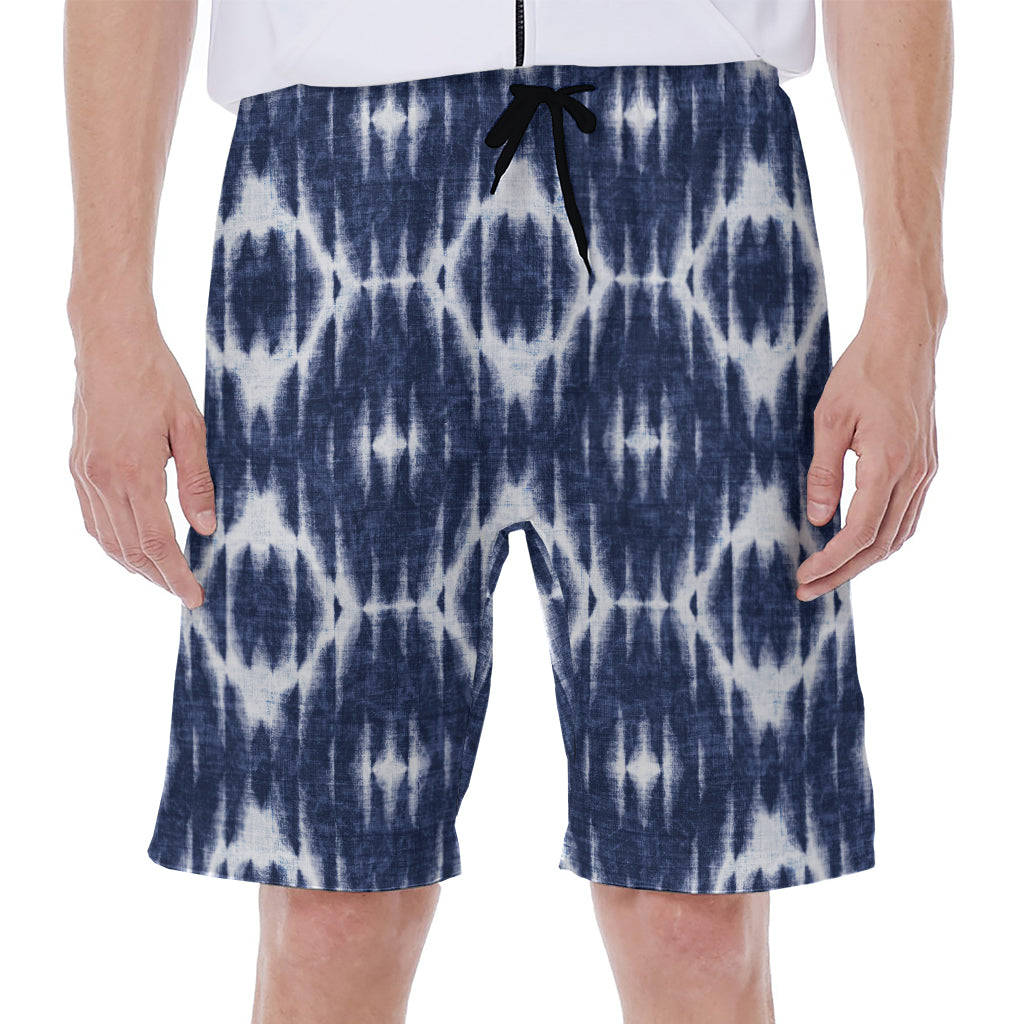 Blue Shibori Print Men's Beach Shorts