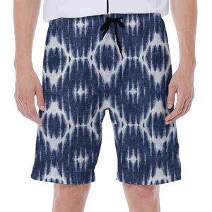 Blue Shibori Print Men's Beach Shorts