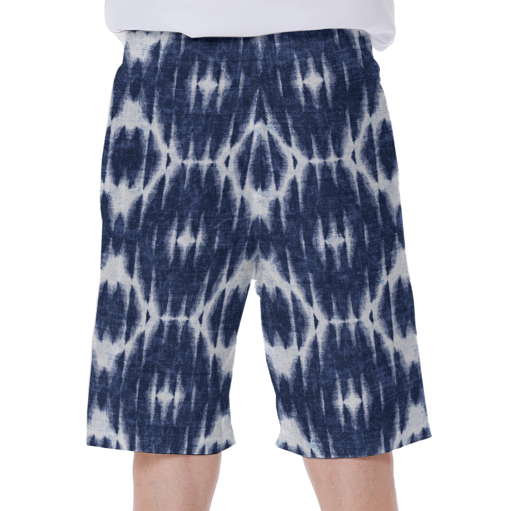 Blue Shibori Print Men's Beach Shorts