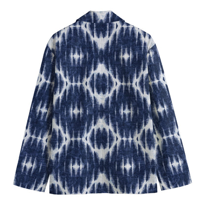 Blue Shibori Print Men's Blazer