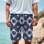 Blue Shibori Print Men's Cargo Shorts