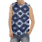Blue Shibori Print Men's Fitness Tank Top