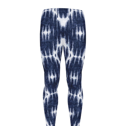 Blue Shibori Print Men's leggings