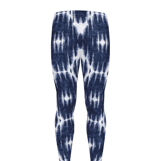 Blue Shibori Print Men's leggings