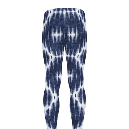 Blue Shibori Print Men's leggings