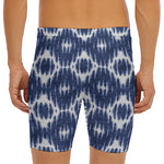 Blue Shibori Print Men's Long Boxer Briefs