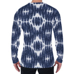Blue Shibori Print Men's Long Sleeve T-Shirt