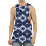 Blue Shibori Print Men's Muscle Tank Top