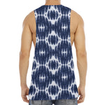 Blue Shibori Print Men's Muscle Tank Top
