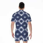 Blue Shibori Print Men's Rompers