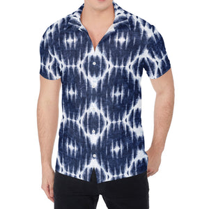 Blue Shibori Print Men's Shirt