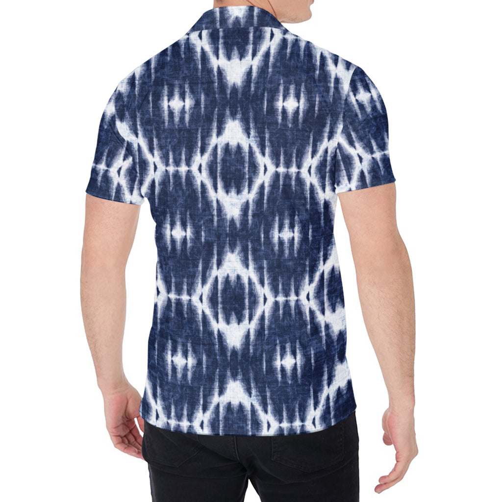 Blue Shibori Print Men's Shirt