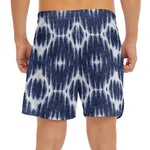 Blue Shibori Print Men's Split Running Shorts