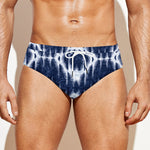 Blue Shibori Print Men's Swim Briefs