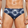 Blue Shibori Print Men's Swim Briefs