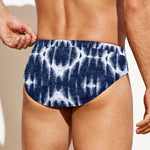 Blue Shibori Print Men's Swim Briefs