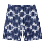 Blue Shibori Print Men's Swim Trunks