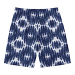 Blue Shibori Print Men's Swim Trunks