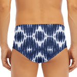 Blue Shibori Print Men's Triangle Swim Briefs
