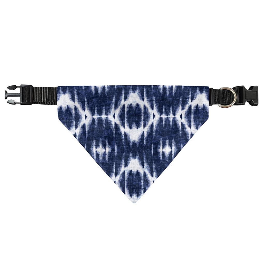 Blue Shibori Print Over The Collar Dog Bandana