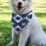Blue Shibori Print Over The Collar Dog Bandana