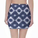 Blue Shibori Print Pencil Mini Skirt
