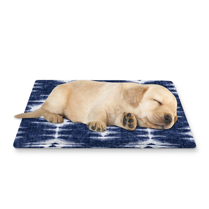 Blue Shibori Print Pet Cooling Mat Cover
