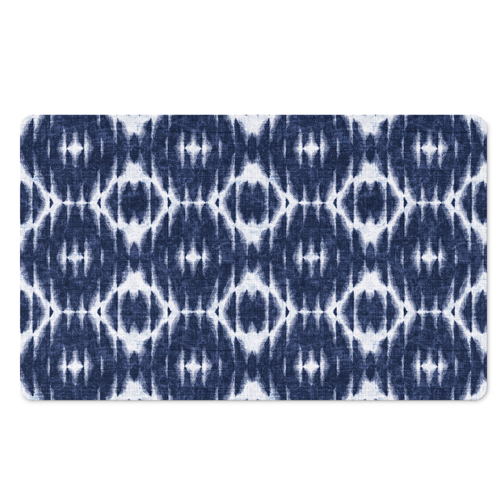 Blue Shibori Print Polyester Doormat